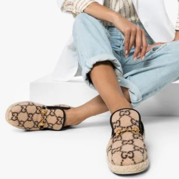 Gucci Shoes - GUCCI Fria GG Horsebit Wool Shoes